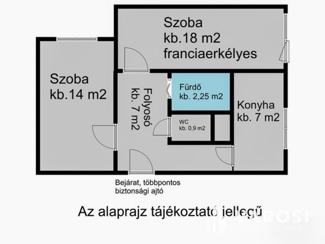 2 szobás, francia erkélyes panel lakás Győr–Magyar utcában