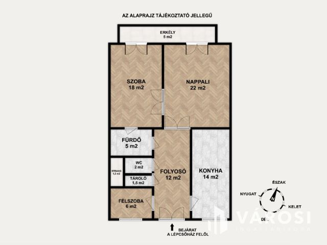 87 m2-es, első emeleti polgári lakás eladó